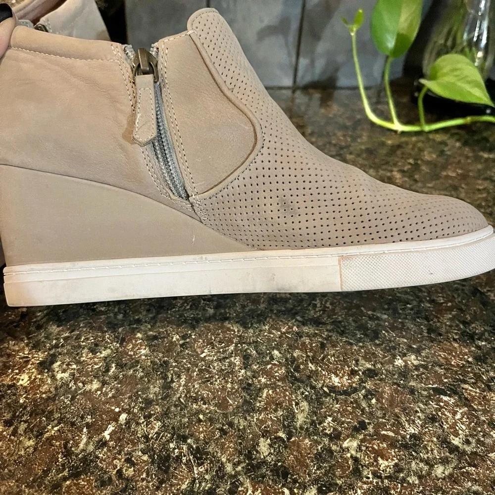 Caslon Taupe Suede Wedge Sneakers
